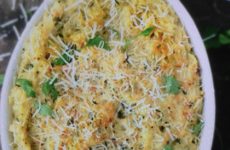 Creamy Goat Cheese Baked Orzo