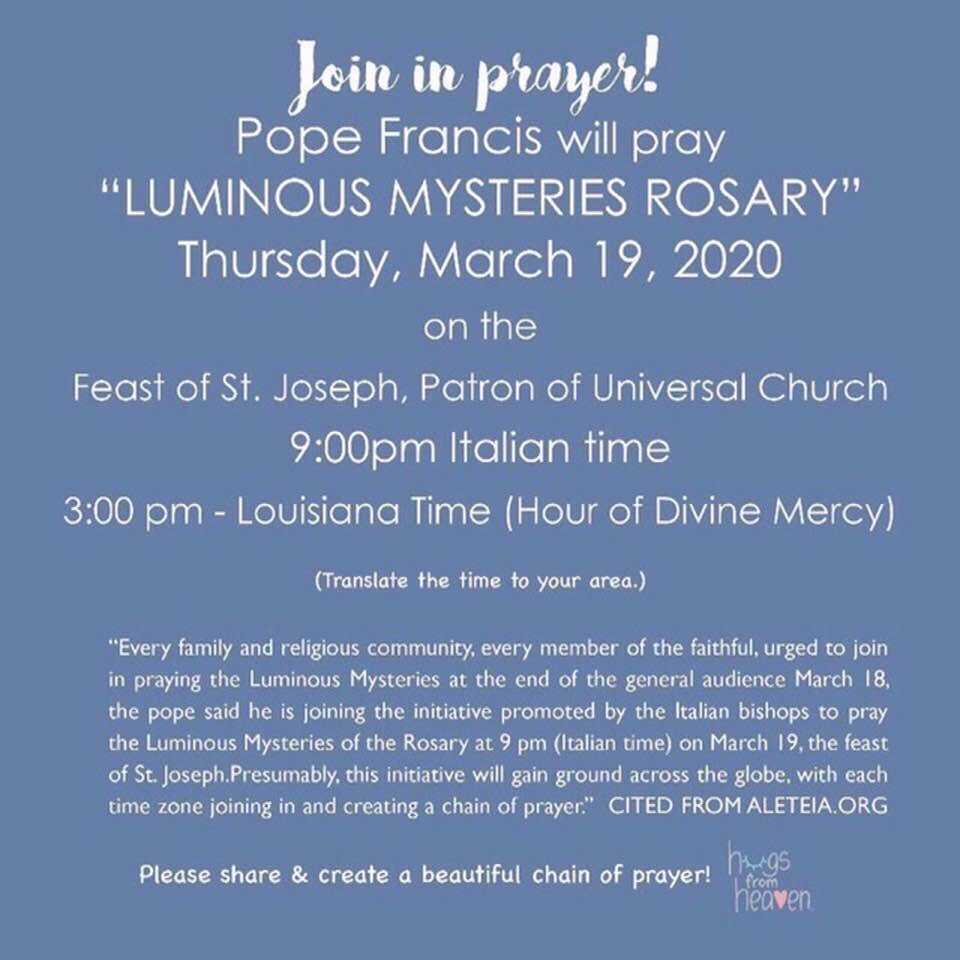 FYI if u would like to join in the prayer