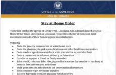 Stay at home order...