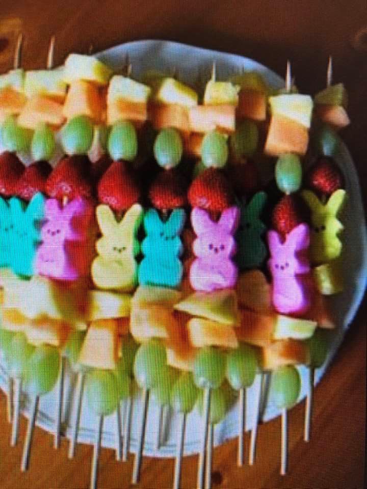 Easter Peep and Fruit snacks