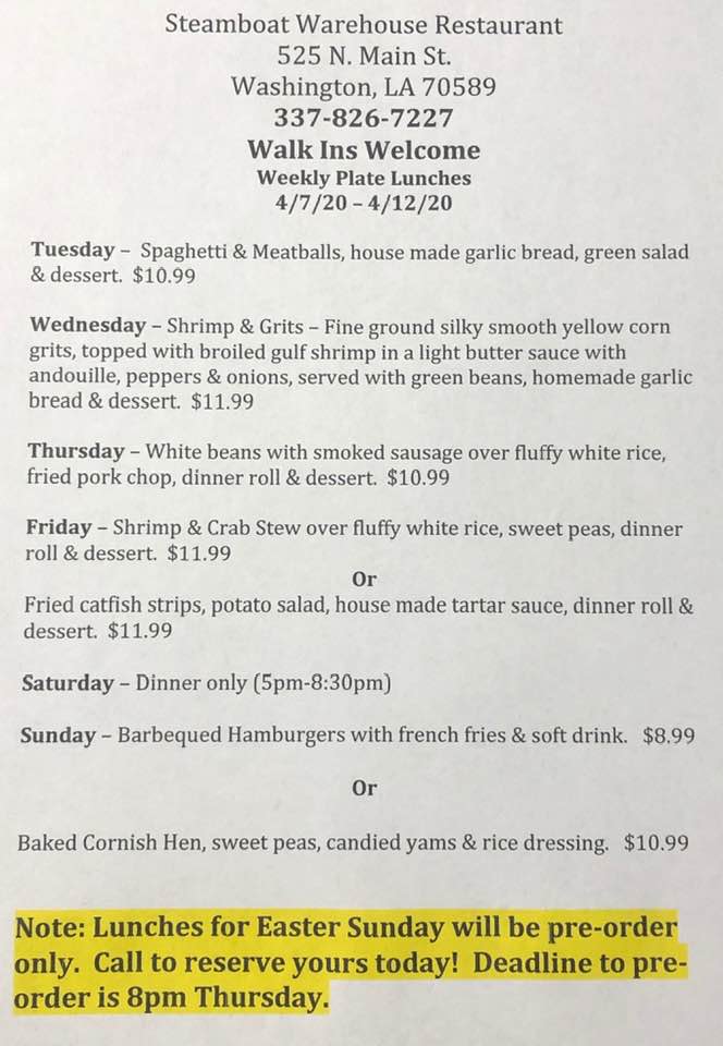 Here is the Goodness that The Steamboat is serving up this week! Geaux get u some!