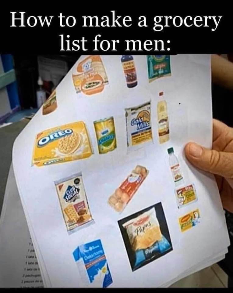 Oh yes and u could do this list when u send him to find something in the pantry or as a matter of fact anywhere in the house