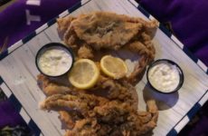 Getting my first soft shelled crab delight. Thanks to Jason at the Steamboat