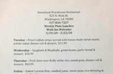 Steamboat Menu for this week. Always great!