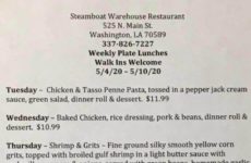 Steamboat Lunch Menu this week.