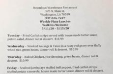 This week’s menu from Steamboat Restaurant in Washington. Yummy times!