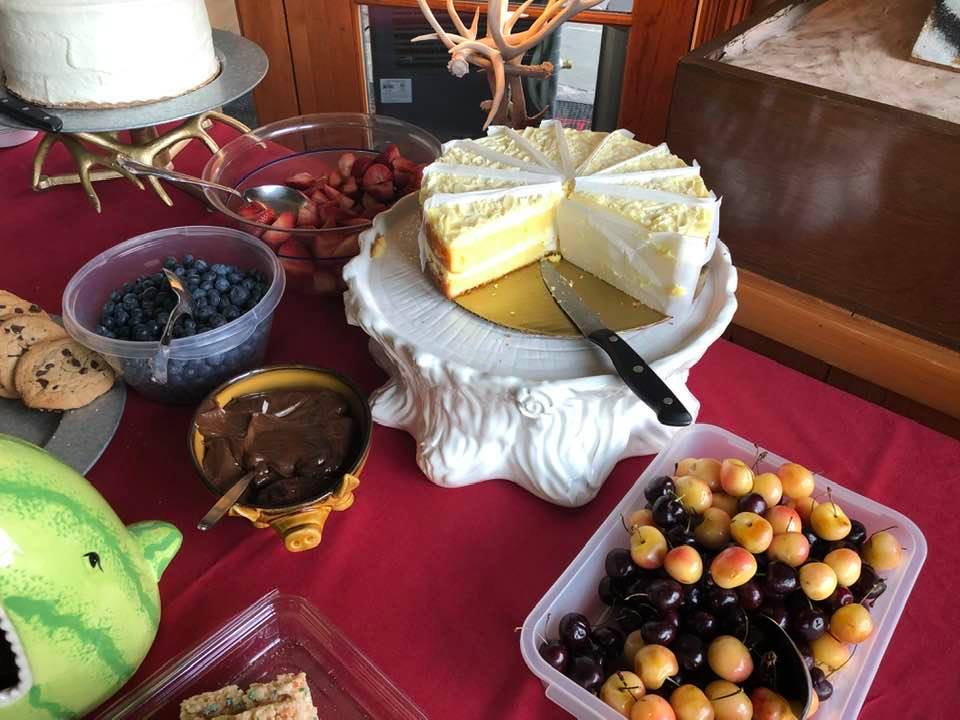 Desserts today. Not showing was homemade peach, vanilla and chocolate ice cream. Great day!