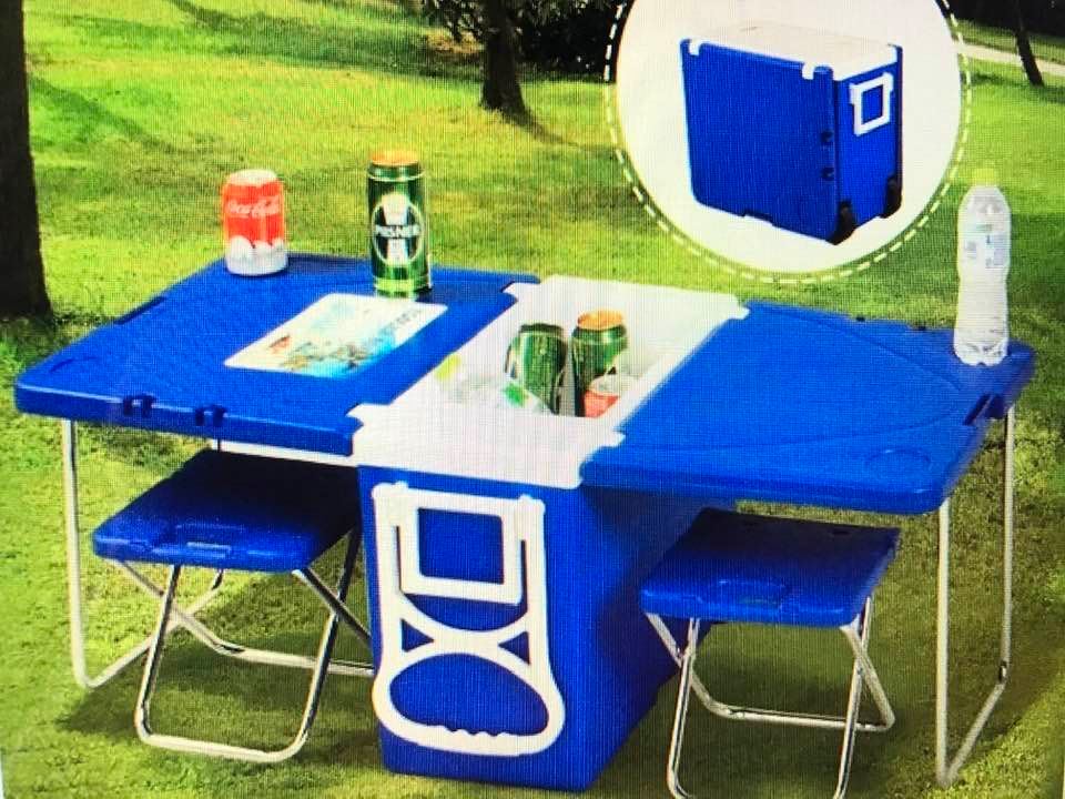 Multi-Function Rolling Cooler with Table/Two Chairs!