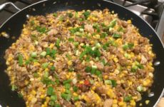 One-Pan Crawfish Etouffee, Fresh Corn and Rice Dressing!