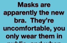 Apparently masks are the new bra...