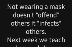 Not wearing a mask...