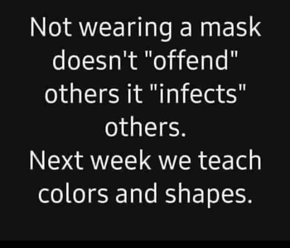 Not wearing a mask...