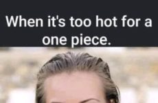 Probably my last chance to wear a thong swimsuit!