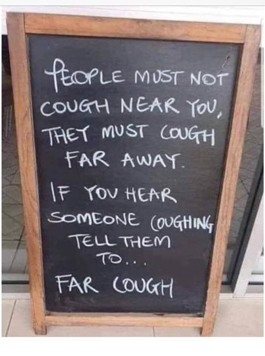 People must not cough...