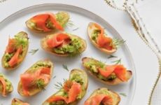 Savory Fingerling Potatoes with Avocado and Smoked Salmon Appetizers