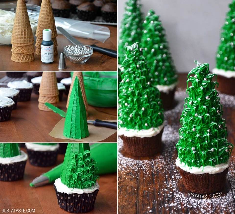 Christmas tree cupcakes