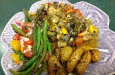 Tilapia Topped with Shrimp Relish Wrapped in Foil Packets