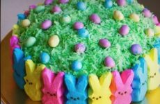 Easter egg and peep cake
