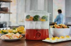 Today’s Gadget is GINNY’S FOOD STEAMER! Steam meat and veggies with ease. It can even cook 12 eggs at a time. It includes a heating base, 2 steamer baskets and a lid, a 60-minute timer, 400 watts. Baskets and lid are dishwasher safe. They sell anywhere from $25-$35.