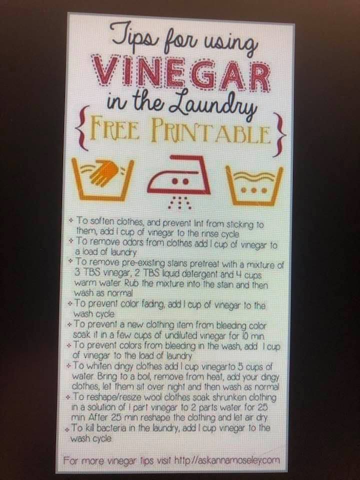 Today’s Tips on how to use Vinegar in the old Laundry Room!