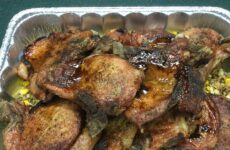 Asian Baked Pork Chops with Brown Rice and Corn