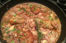 Creamy Veal Cutlets with Pearl Onions, Garlic and Mushrooms