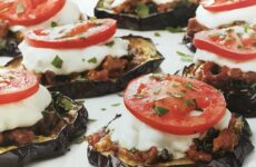 Grilled Eggplant Slices Caprese-Style