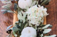 Fall table with white pumpkins