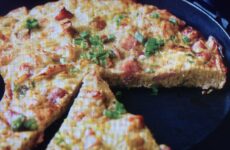 Spicy Ham and Potato Chip Tortilla Omelet