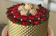 beautiful poinsettia cake
