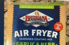 Today’s Product is for all you great “AIR-FRYER” CHEFS! A nice local product. It is the LOUISIANA AIR FRYER SEASONED COATING MIX. This one is GARLIC AND HERB! It is great on CHICKEN, SEAFOOD AND PORK! Give it a try!