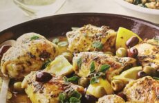 Sophisticated and Easy Lemony-Roasted Chicken Thighs with Olives