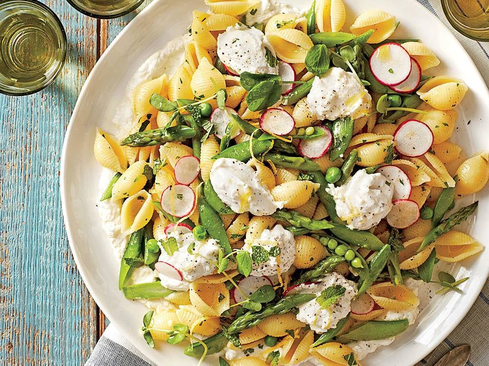 Unexpected Pasta Shells with Spring Veggies