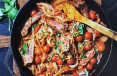 Easy Pan-Seared Steaks with Tomatoes and Onions