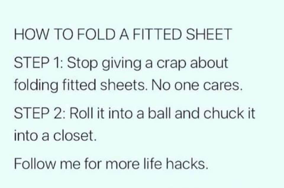 How to fold a fitted sheet....