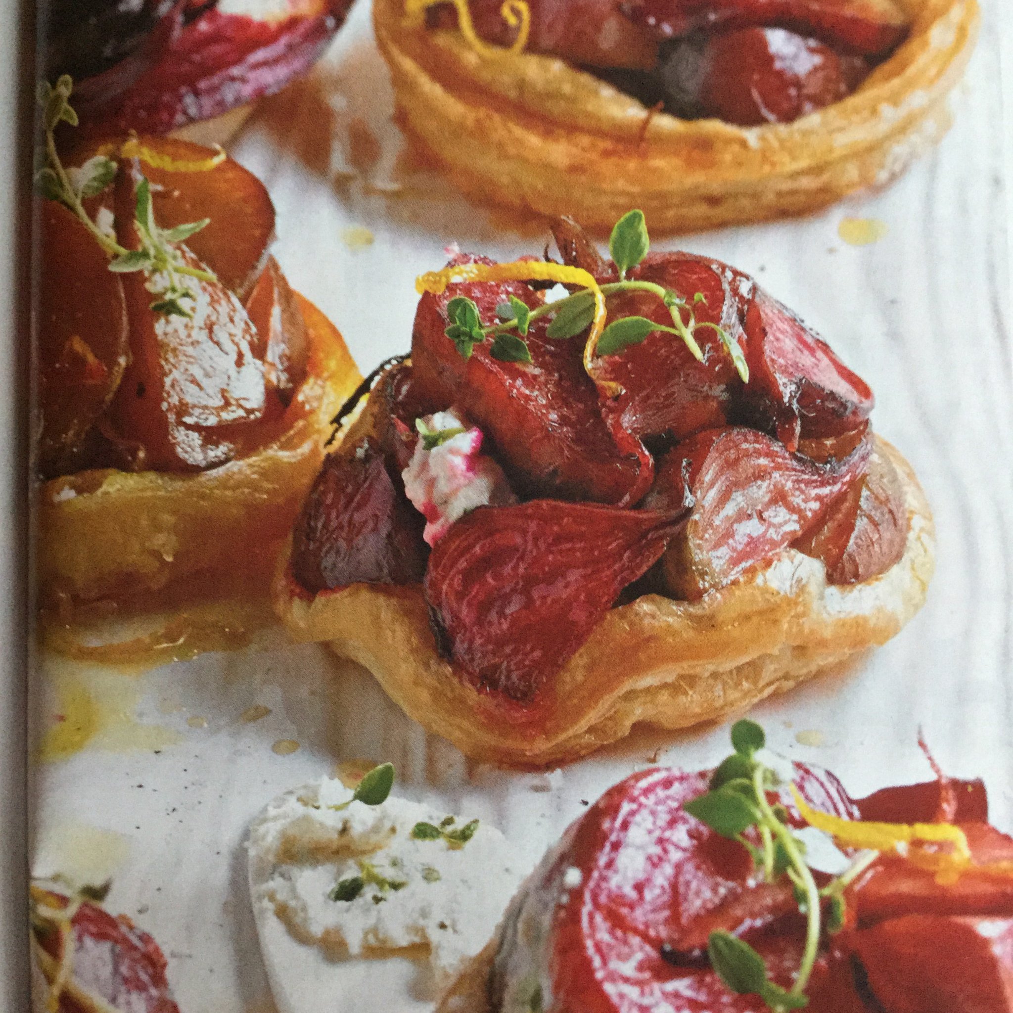 Savory Tarts Topped with Lemony Beets