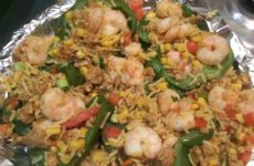 Ground Chicken and Shrimp with Spanish Rice Stuffed Bell Peppers