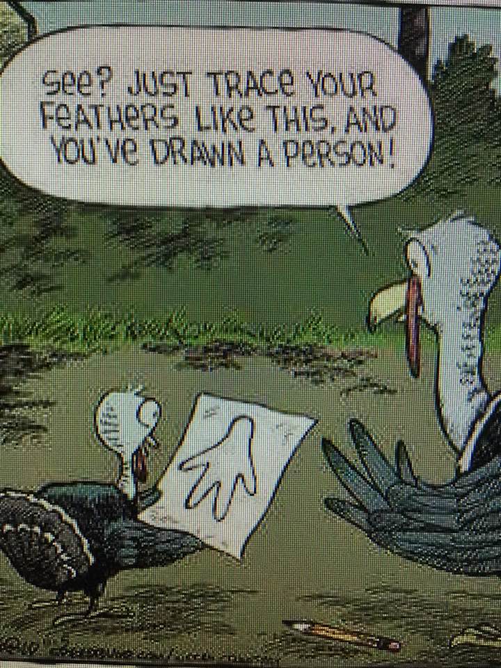 Just trace your feathers