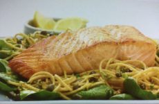 Lemony Salmon with Whole Wheat Pasta