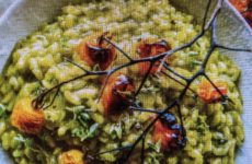 Delicious Spinach-Basil-Pesto Risotto