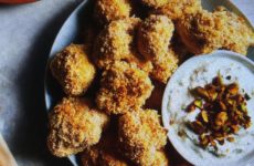 Crispy Cauli-Bites with Herbed Yogurt Dip