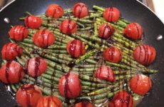 Stir-Fry Fresh Green Beans and Asparagus Tips with Balsamic Glaze Finish