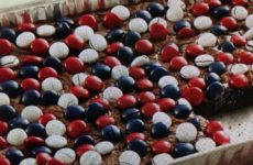 Red, White and Blue Topped Brownies