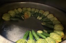 Dinner tonight. So excited to see the zucchini blossoms