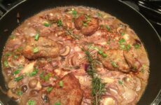 Creamy Veal Cutlets with Pearl Onions, Garlic and Mushrooms