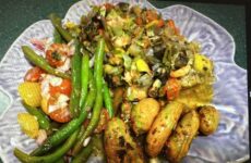 Tilapia Topped with Shrimp Relish Wrapped In Foil Packets