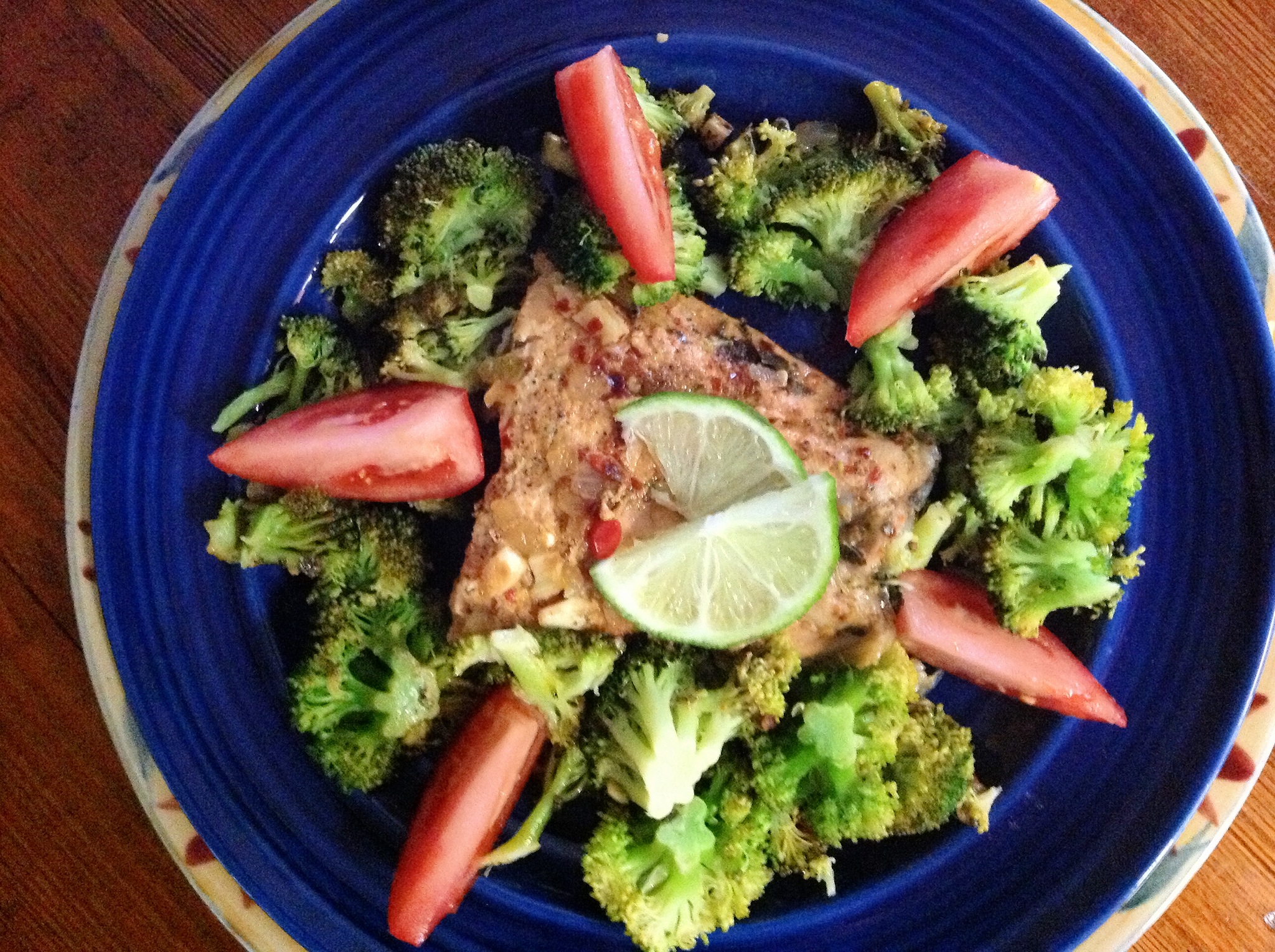 Sweet-Chile Skillet Salmon with Broccoli
