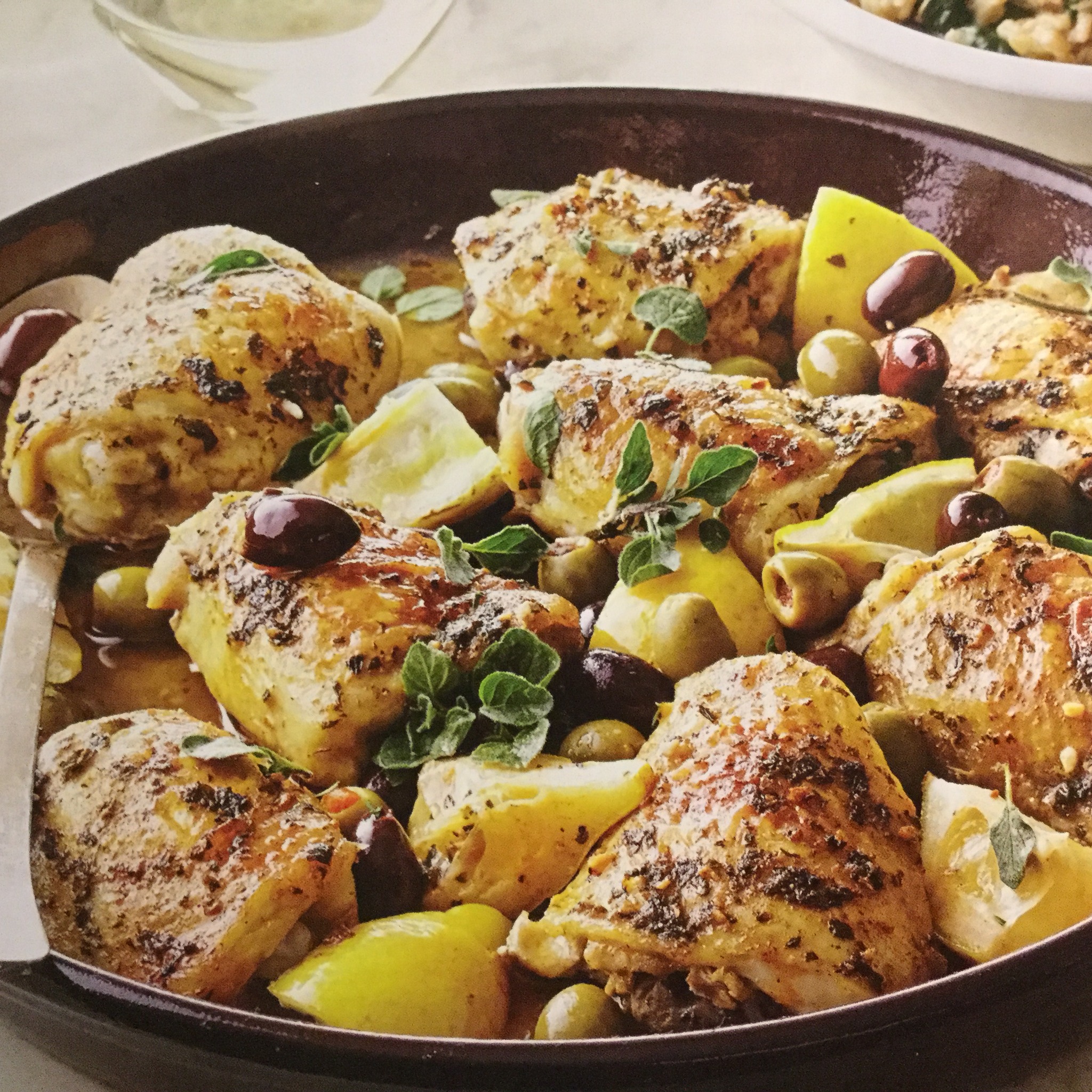 Sophisticated and Easy Lemony-Roasted Chicken Thighs with Olives