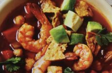 Smoky Spicy Tortilla Soup with Shrimp and Avocado
