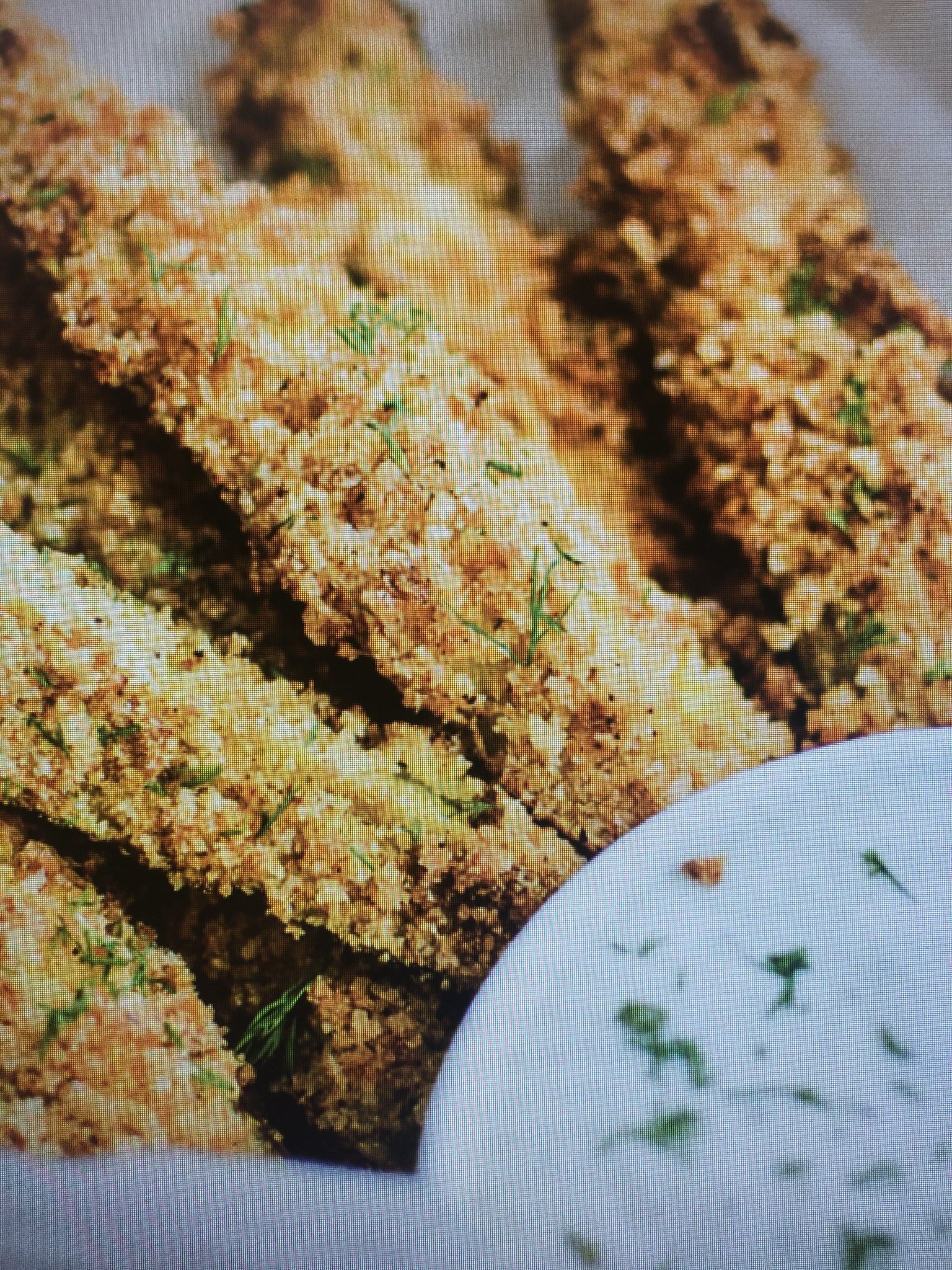 Amazing Oven-Fried Pickles with Dill-Buttermilk-Ranch Dipping Sauce